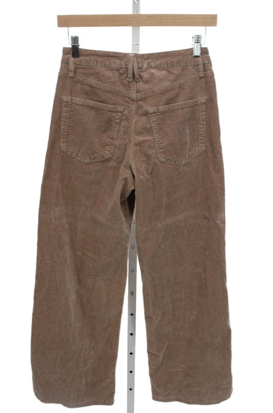 Good American Womens Beige Cotton Button Pants Size 27
