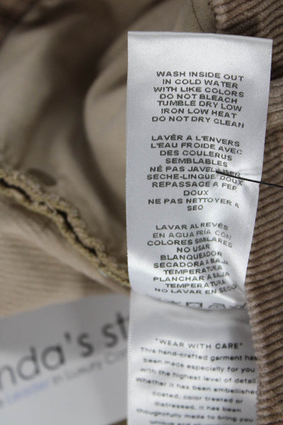 Good American Womens Beige Cotton Button Pants Size 27
