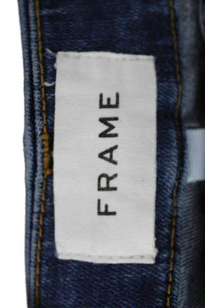 Frame Women Straight High Waist Blue Cotton Jeans Size 26