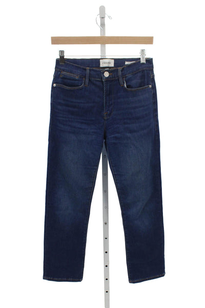 Frame Womens High Waist Straight Jeans Blue Cotton Size 27