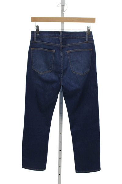 Frame Womens High Waist Straight Jeans Blue Cotton Size 27