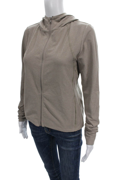 Beyond Yoga Womens Full Zip Hoodie Beige Long Sleeve Size S