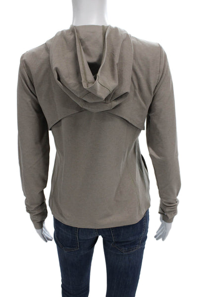 Beyond Yoga Womens Full Zip Hoodie Beige Long Sleeve Size S