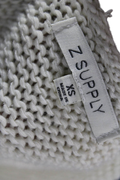 Z Supply Women V-Neck Sleeveless Vest Sweater Ivory Size XS