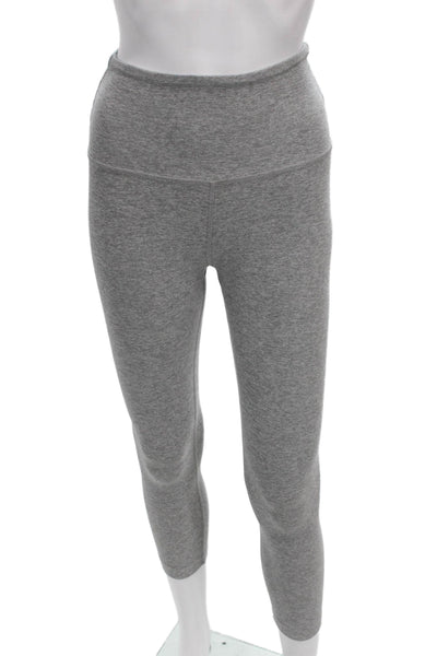 Beyond Yoga Women Capri Leggings Gray Flecked Polyester Pull On Size S