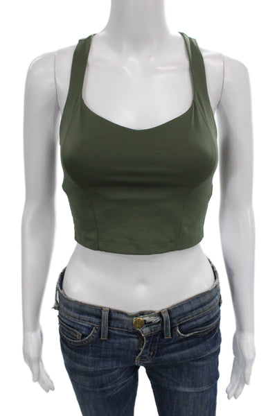 Beyond Yoga Womens V Neck Sports Bra Green Size Extra Small