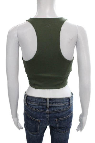 Beyond Yoga Womens V Neck Sports Bra Green Size Extra Small
