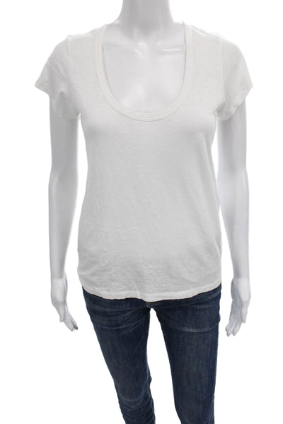 Rag & Bone Womens White Pima Cotton Scoop Neck Basic Tee Size XS