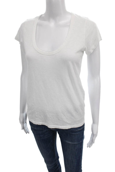 Rag & Bone Womens White Pima Cotton Scoop Neck Basic Tee Size XS