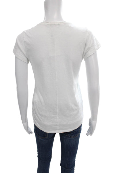 Rag & Bone Womens White Pima Cotton Scoop Neck Basic Tee Size XS
