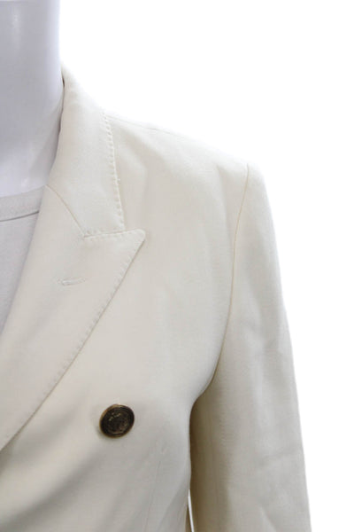 Massimo Dutti Women Ivory Acetate Blazer Button Long Sleeve Size 4