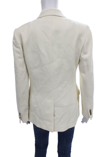 Massimo Dutti Women Ivory Acetate Blazer Button Long Sleeve Size 4