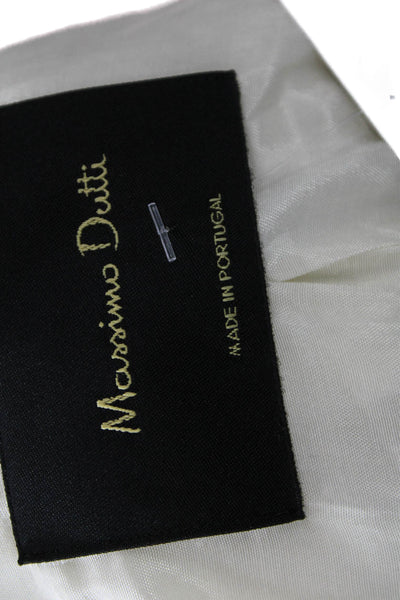 Massimo Dutti Women Ivory Acetate Blazer Button Long Sleeve Size 4