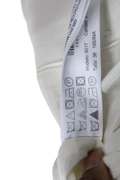 Massimo Dutti Women Ivory Acetate Blazer Button Long Sleeve Size 4