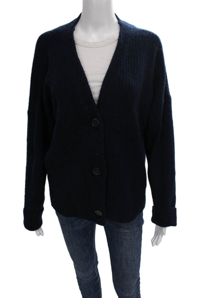 Madewell Womens Blue V-Neck Long Sleeve Solid Cardigan Size XL