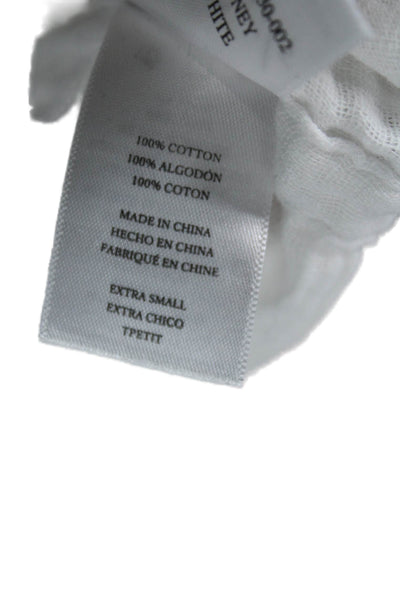 Rails Women Basic Collared Long Sleeve Cotton Button Up White Solid Size XS