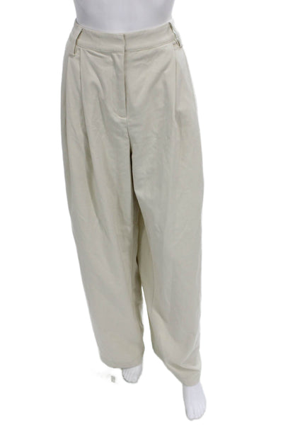 Dissh Womens Dress Pants Beige Button 52% Polyester Inseam 30 Size 12