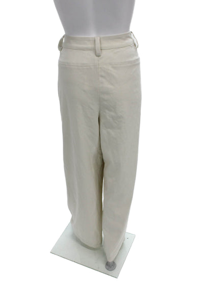 Dissh Womens Dress Pants Beige Button 52% Polyester Inseam 30 Size 12