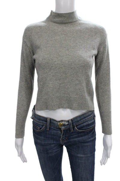 Everlane Womens Cashmere Pullover Sweater Mock Neck Long Sleeve Gray Size 2XS