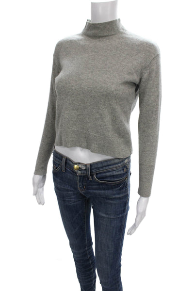 Everlane Womens Cashmere Pullover Sweater Mock Neck Long Sleeve Gray Size 2XS