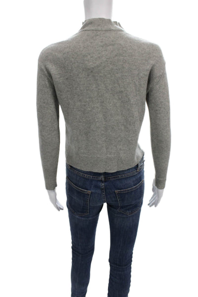 Everlane Womens Cashmere Pullover Sweater Mock Neck Long Sleeve Gray Size 2XS