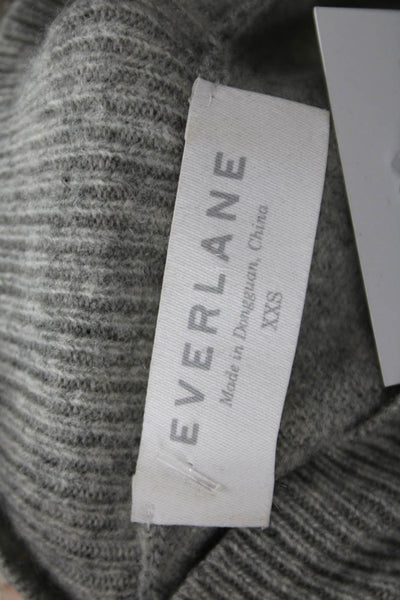 Everlane Womens Cashmere Pullover Sweater Mock Neck Long Sleeve Gray Size 2XS