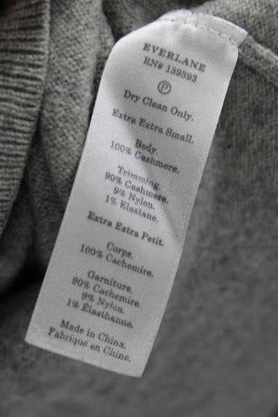 Everlane Womens Cashmere Pullover Sweater Mock Neck Long Sleeve Gray Size 2XS