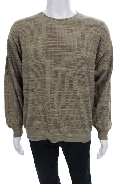 Barneys New York Mens Pullover Sweater Brown Crew Neck Long Sleeve Size M