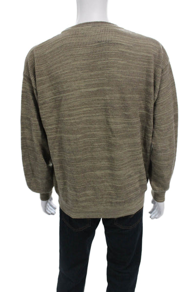 Barneys New York Mens Pullover Sweater Brown Crew Neck Long Sleeve Size M