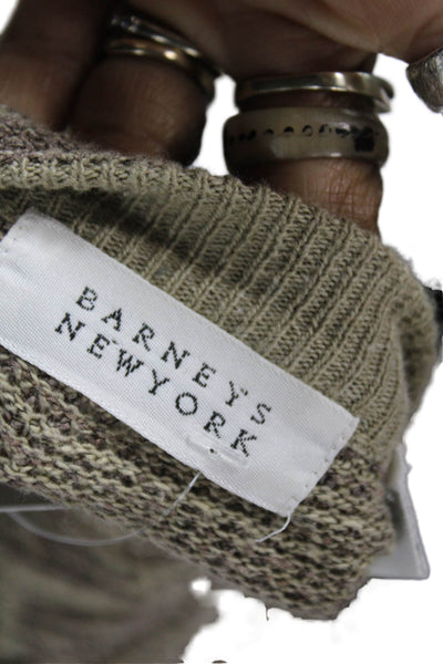 Barneys New York Mens Pullover Sweater Brown Crew Neck Long Sleeve Size M