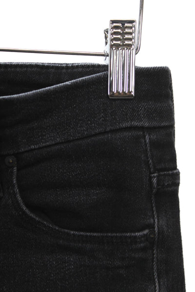 Mother Womens Ankle Jeans High Rise Black Cotton Button Size 28