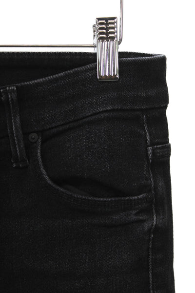 Mother Women Skinny Jeans Black High Rise Cotton Button Inseam 26 Size 28