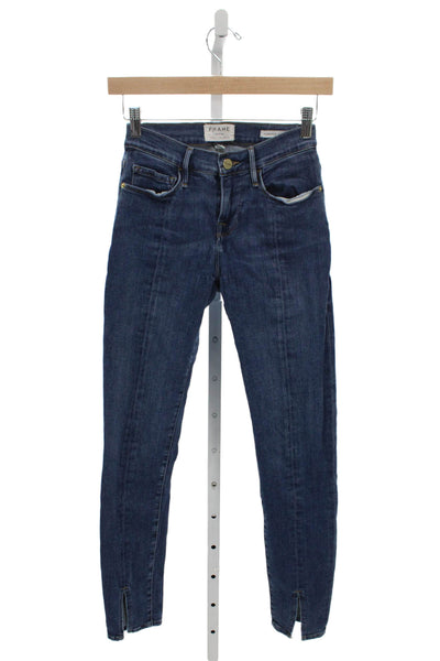 Frame Womens Skinny Mid-Rise Blue Jeans Cotton Blend Size 26