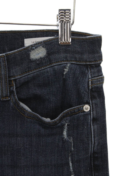 Frame Womens Cropped Blue Jeans Cotton Blend Mid Rise Button 27in Size 26