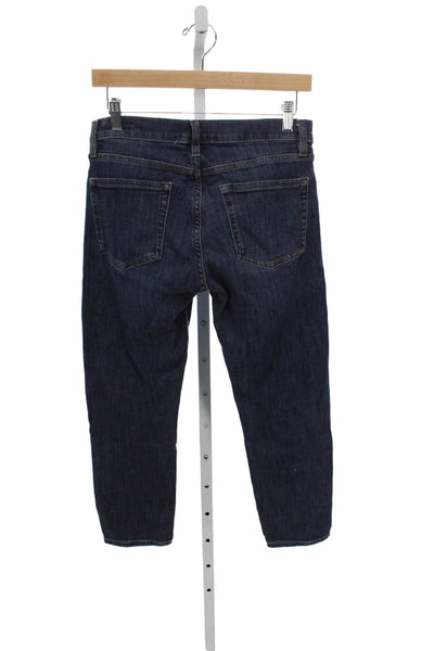 Frame Womens Cropped Blue Jeans Cotton Blend Mid Rise Button 27in Size 26