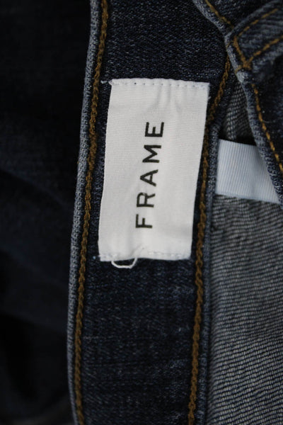 Frame Womens Cropped Blue Jeans Cotton Blend Mid Rise Button 27in Size 26