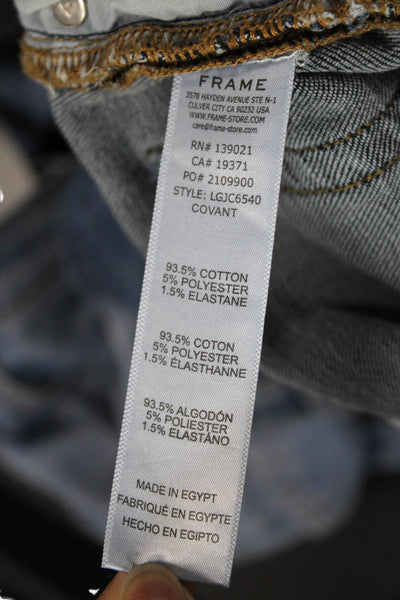 Frame Womens Cropped Blue Jeans Cotton Blend Mid Rise Button 27in Size 26