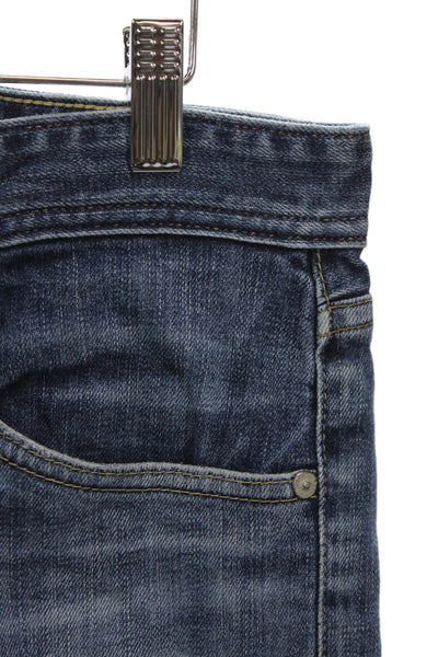 AG Mens Straight Jeans Mid Rise Blue Cotton Size 31