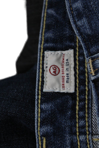 AG Mens Straight Jeans Mid Rise Blue Cotton Size 31