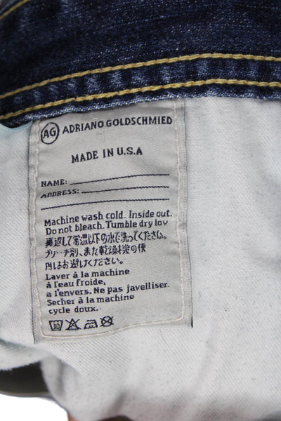 AG Mens Straight Jeans Mid Rise Blue Cotton Size 31