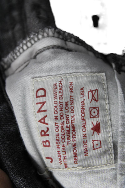 J Brand Womens Black Straight Jeans Cotton Blend Button Fly Size 24