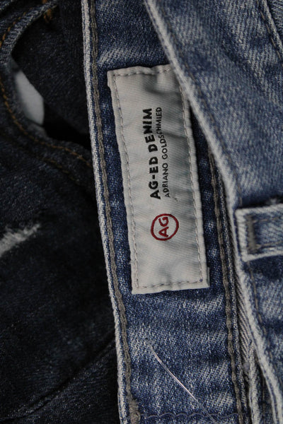 AG Womens Straight Jeans Blue Cotton Mid Rise Size 26