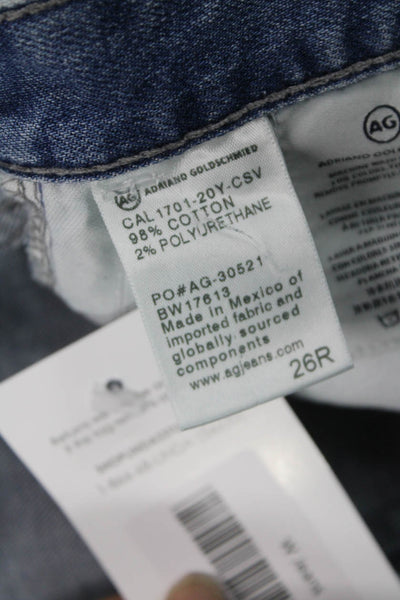 AG Womens Straight Jeans Blue Cotton Mid Rise Size 26