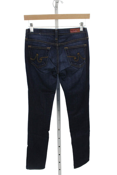 AG Women Ankle High Waist Blue Jeans Cotton Blend Button Size 24