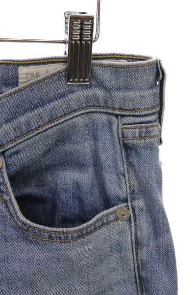 Rag & Bone Womens Skinny Jeans Blue Cotton Blend Size 26