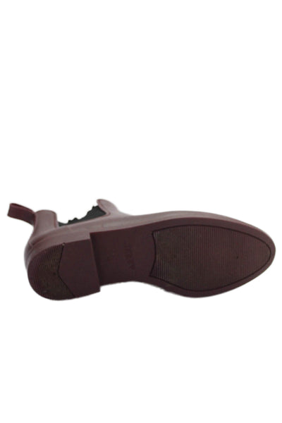 J Crew Women's Rubber Pull-On Rain Shoes Burgundy Size 8