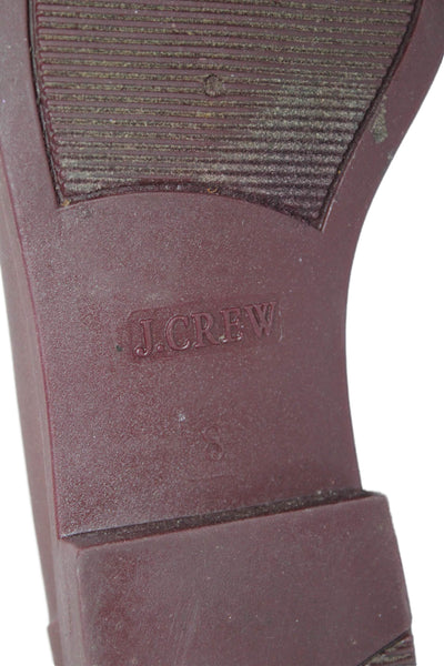 J Crew Women's Rubber Pull-On Rain Shoes Burgundy Size 8
