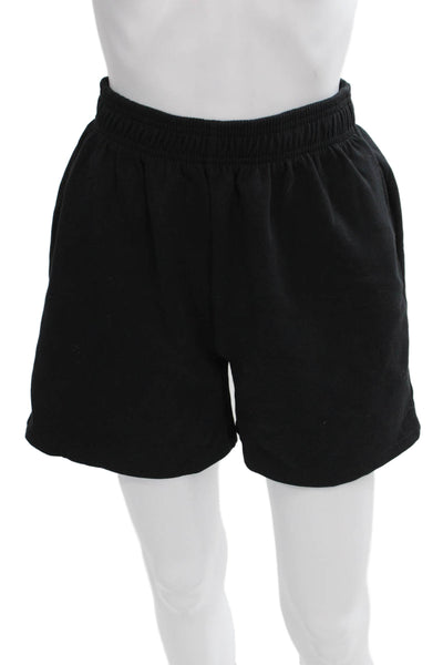 Zara Womens Sweat Shorts Black Cotton Solid Pull On Size XS