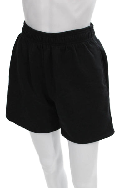 Zara Womens Sweat Shorts Black Cotton Solid Pull On Size XS