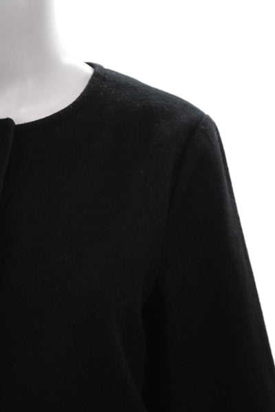 Theory Women Basic Jacket Black Wool Blend 3/4 Sleeve Size L